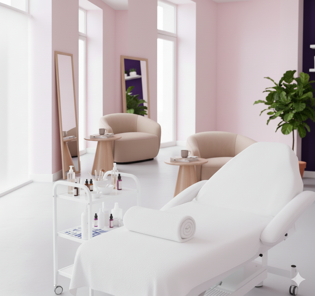 Eleganter Behandlungsraum im Beauty-Studio